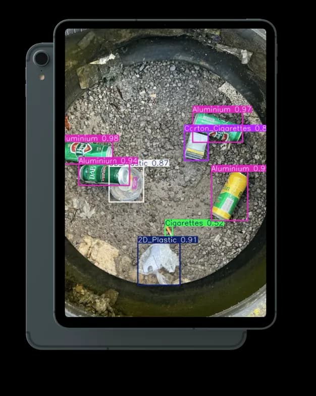 App litter detection interface