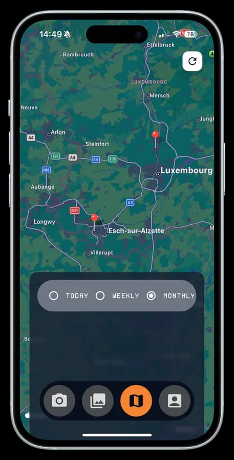 Map-based litter tracking interface